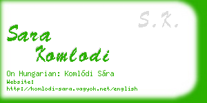 sara komlodi business card
